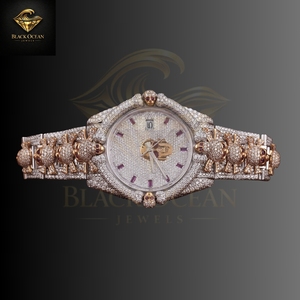 Reloj BOJ Premium R.o.l.e.x Skull de 41 mm, Automático, de Acero Inoxidable, Estilo Hip-Hop de Lujo, Personalizado, Hecho a Mano, con Esfera de Cristal y Diamantes Moissanite - Product Image 1