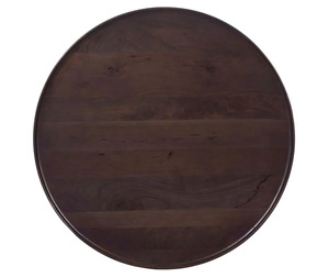Nueva Mesa de Centro Moderna con Base Acanalada, Acabado Liso en Nogal, Madera de Mango Sólida, Forma Redonda, para Sala de Estar - Product Image 5