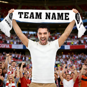 Écharpes de supporters en laine acrylique pour l'équipe nationale, couleur blanche, haute qualité, tricotées double face, pour le football - Product Image 6