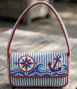 Bolso de Hombro Étnico de Lujo Hecho a Mano con Diseño de Esquí, Temática Invernal Vintage, Bordado con Cuentas y Bolsillo de Almacenamiento, Bolso de Moda - Product Image 6