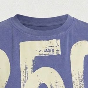 Nouveaux T-shirts d'été unisexes bleus surdimensionnés à logo personnalisé, en coton tricoté épais 220g, respirants, coupe ample - Product Image 5