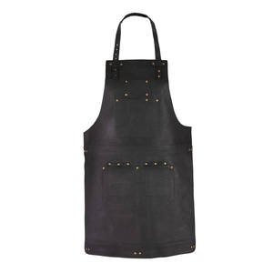 SALUBRIOUS SPORTS Unisex Polished Shiny Dark Cowhide Split Leather Welding Apron with <b>Spark</b> Proof Features - Product Image 2