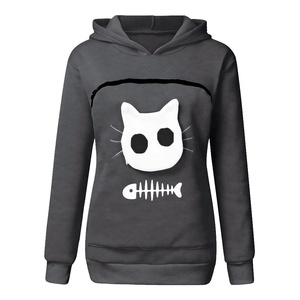 Plussize Women's Long Sleeve Hoodie Sweatshirt Full Fleece Animal with Breathable Pullover Carry Kitten's for Autumn Winter - Product Image 6