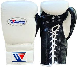 Professional Fight Gear Winning Boxing <b>Gloves</b> Premium Quality Genuine Leather <b>Lace</b>-Up White & <b>Black</b> Boxing <b>Gloves</b> For Training - Product Image 1
