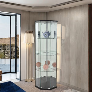 Gabinete Esquinero Alto Moderno Personalizable TMG-G169 con Vidrio Templado para Sala de Estar, Bar en Casa y Almacenamiento y Exhibición en Hoteles - Product Image 2