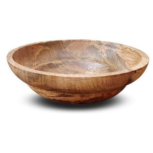 Bol en bois naturel écologique, finition lisse artisanale, style américain, idéal pour servir des repas sains, des fruits frais et des fruits secs lors de fêtes. - Product Image 1