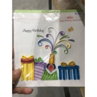 Carte d'anniversaire 3D Pop-Up en quilling, élégante, avec cupcakes et ballons, faite à la main, en papier, cadeau de vœux