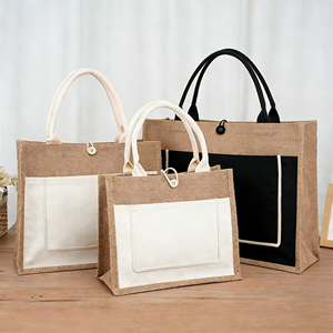 Stylish Jute Logo Tote <b>Bag</b> with Custom Design for Fashion and Retail Packaging - Product Image 1