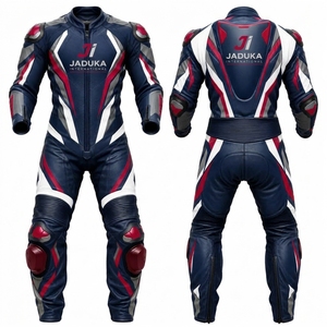 Combinaison de moto en cuir pour homme, manches longues, une pièce, noir, bleu, blanc, impression par sublimation, respirante, toutes saisons - Product Image 2