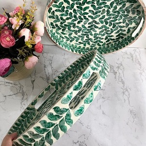 Plateau en nacre en gros, fait main au Vietnam, avec incrustations de coquillages, pour cadeaux du Ramadan et décorations du Moyen-Orient - Product Image 6