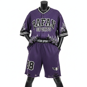 Conjunto de Pantalones Cortos y Camiseta de Béisbol Premium para Mujer, Mezcla de Poliéster y Algodón, Transpirable, Logotipo Personalizado en Tela Tackle Twill, Conjuntos Femeninos 100% Algodón - Product Image 1