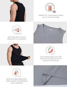 Camisetas Deportivas Personalizadas para Hombre, de Spandex y Algodón, Tejidas, Ecológicas, de Secado Rápido, Anti-Pilling, Transpirables, para Gimnasio, para Correr - Product Image 2