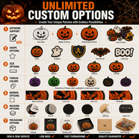 Fournisseurs OEM – Nouveaux patchs en chenille brodés personnalisés avec lettres et paillettes, style Halloween, pour vêtements, accessoires et cadeaux