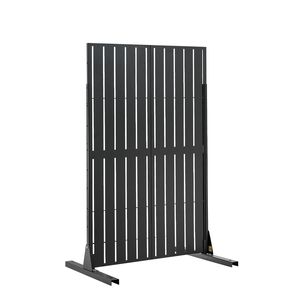 Moderno Pannello Divisorio da Giardino in Metallo Autoportante 112 cm L x 183 cm A con Base Rinforzata Estesa - Product Image 1