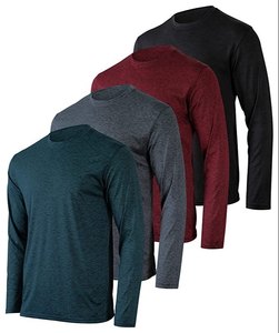 T-shirt athlétique à manches longues col rond pour homme STELLAR, grandes tailles, en tissu velours côtelé respirant, coupe classique, 180g, patchwork - Product Image 2