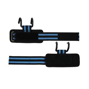 Sangles de poignet professionnelles pour haltérophilie avec crochets en acier et rembourrage en néoprène pour une meilleure prise en powerlifting - Équipement de force pour la gym - Product Image 1