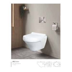 WC mural moderne de haute qualité en forme de Rubik, 510x365x320mm, en céramique, pour salle de bain commerciale. - Product Image 5