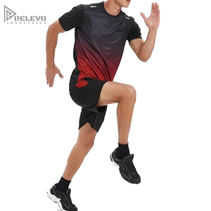 Custom Logo Men Shirt & Short <b>Tracksuit</b>, Quick Dry Gym Fitness Sportswear, Wholesale Blank Breathable Running T Shirt Shorts Set - Product Image 4