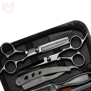 Ensemble de coupe de cheveux de salon de 6,5 pouces, ciseaux de barbier professionnels en acier inoxydable, peigne, rasoir, kit d'outils - Product Image 2