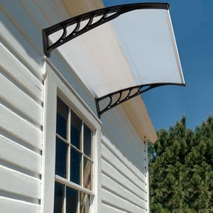 HT 100 X 80 Door and Window <b>Rain</b> Cover Eaves <b>Canopy</b> with White and Black Bracket - Product Image 2