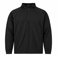 Veste en molleton à col zippé pour homme, noire, coupe classique, couleur unie, respirante, en polyester tricoté, vêtement décontracté d'automne