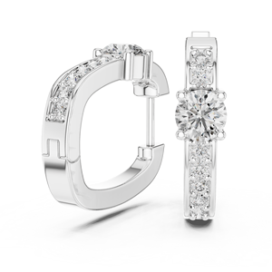 Pendientes de Diamantes Cultivados en Laboratorio en Oro Blanco, Corte Brillante Redondo, Joyería Elegante para Bodas y Fiestas - Product Image 3