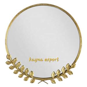 Vente en ligne de miroir mural décoratif en métal antique fini plume design miroir mural en métal artisanat indien miroir mural de luxe - Product Image 3