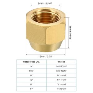 Conector de Latón con Rosca Hembra SAE, Accesorio de Tubería Hexagonal de 45 Grados para Aire Acondicionado y Refrigeración - Product Image 4