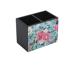 Organisateur de bureau personnalisé à motif floral rose, porte-stylo multifonctionnel, porte-crayons classique, impression autocollante pour papier - Product Image 4