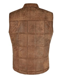 Gilet en cuir vintage personnalisé pour homme, respirant, anti-plis, séchage rapide, vert ciré, pour motard, chasseur, tireur - Product Image 2