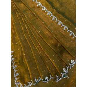 Saree adornado con diamantes para fiestas Hermosa ropa india y pakistaní con trabajo Jarkhan - Product Image 5