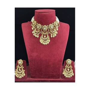 Luxury Kundan <b>Statement</b> Pearl <b>Necklace</b> Set Handmade Bridal Jewelry with Earrings Traditional Indian Wedding Festive Wear Women - Product Image 1