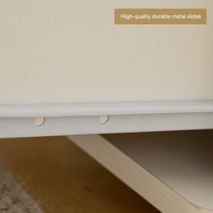 Scrivania per computer con una porta e tre cassetti, in truciolato bianco con laminato melaminico, 115x55x74 cm - Product Image 4