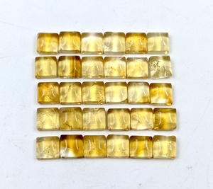 Cabalones de Citrino AAA, Gema Cuadrada Amarilla de 7x7 mm, Piedra Natural, Cristal Curativo, Piedra Suelta de Citrino para Joyería - Product Image 5