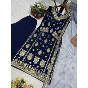 Elegante Kurta India y Pakistaní para Fiestas con Plazzo y Dupatta - Product Image 3