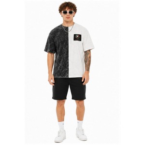 T-shirts en coton tricoté léger 100 % pour hommes, couleur unie, style streetwear, personnalisables, effet délavé, anti-plis, respirants, vente en gros - Product Image 3