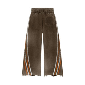 Survêtements imprimés délavés à l'acide effet soleil, avec logo personnalisé, en molleton bouclette 340 g/m² épais, coupe longue, style jogging évasé - Product Image 5