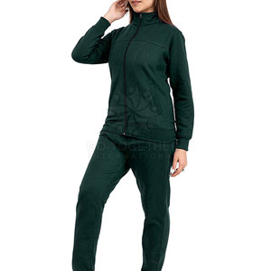 Conjunto deportivo de dos piezas de algodón cálido para mujer, para ropa informal de calle y atuendo de invierno. - Product Image 5