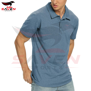 Camisa Polo de Manga Corta Azul para Hombre, Transpirable, de Color Sólido, Producto de la Mejor Calidad, para Uso Casual - Product Image 3