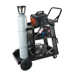 Chariot de soudeur robuste à 3 niveaux avec rangement pour bouteilles de gaz, plateau latéral pour outils, plateforme pour machine à souder et roulettes GAR050 - Product Image 1