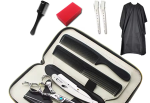 Kit de ciseaux de coiffure professionnels en acier inoxydable pour la coupe et l'éclaircissement des cheveux – Outils de salon pour barbier - Product Image 3