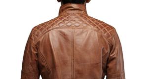 Chaqueta de motorista de alta calidad personalizada para hombre en cuero genuino marrón motocicleta estilo clásico chaqueta transpirable cuello alto - Product Image 2