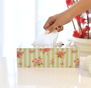Boîte à mouchoirs élégante en bois imprimé émail pour la maison, le bureau, la voiture et les cadeaux – Distributeur de serviettes pour accessoires de table - Product Image 2
