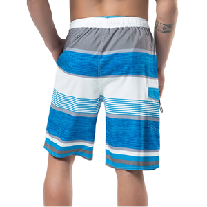 Shorts de bain rayés pour hommes, dégradé de couleurs, séchage rapide, avec cordon de serrage, vêtements de plage décontractés - Product Image 6
