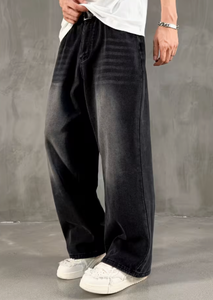Pantalones Anchos de Hombre Hardihood International con Estampado Paisley, Lavado a la Piedra, Negros a Cuadros, Tallas Grandes, Corte Holgado, Cintura Alta, Estilo Boho, 100% Algodón - Product Image 3