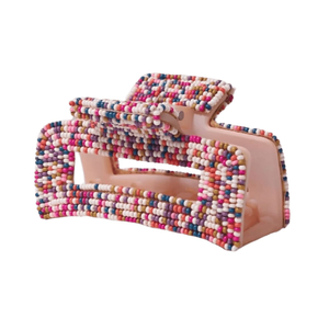 Barrettes à cheveux fantaisie faites à la main, moyennes, avec perles de rocaille, pour femmes et filles, fabriquées en Inde. - Product Image 6