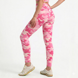 Leggings de Yoga Sólidos y Sencillos de Cintura Alta para Mujer - Pantalones Deportivos Sin Costuras con Control de Abdomen y Cintura Elástica (Poliéster/Algodón) - Product Image 3