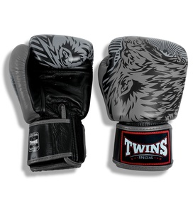 Twins Premium Leather Boxing <b>Gloves</b> Wolf Design Laced-Up Full Finger Martial Arts Gear for Adults - Product Image 6