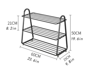 Modern Gold Metal <b>Shoe</b> Rack Three Tier Space Saving Organizer Durable Stable Design Stylish <b>Entryway</b> <b>Storage</b> Solution - Product Image 2
