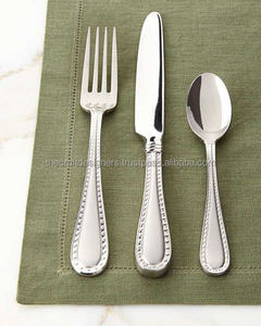 Cubiertos de calidad superior hechos a mano diseño clásico pulido de plata al por mayor cubiertos decorativos cucharas y cuchillos de Metal reutilizables - Product Image 4